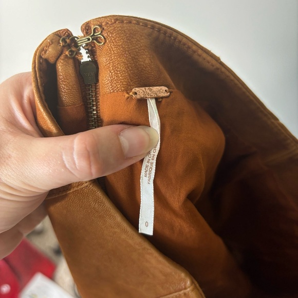 Free People Faux Leather Skirt 0 - Picture 4 of 5